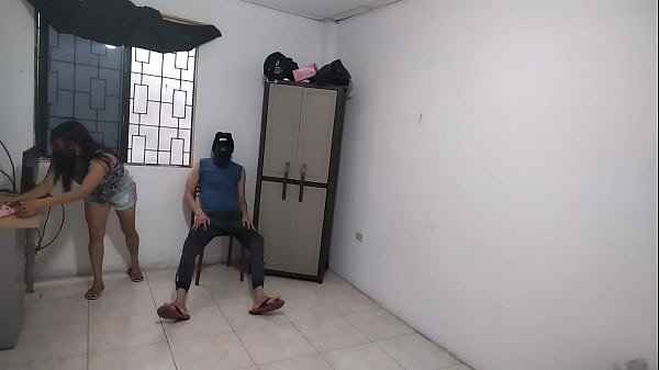 Hot wife says goodbye to her husband!! Then she’s left alone at home touching her delicious big tits