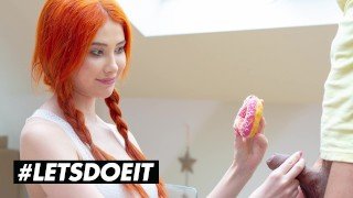 BITCHESABROAD – Big Tits Redhead Gets Pounded For A Donut – LETSDOEIT