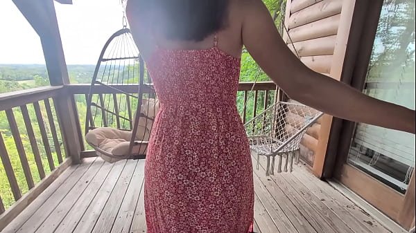 redhead slut grinds on cock outdoors