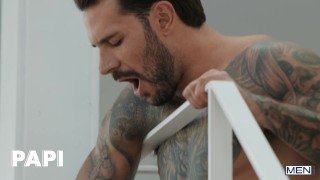 PAPI – Bruno Max Watches Papi Kocic Bending Over To Pick Up Boxes Not Realizing He Has A Boner