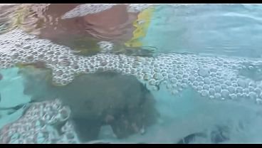 Artemisia Love Under water in the Jacuzzi big boobs fetish flashing nipple and playing with water