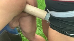 I fucked my cuck boy bitch right outside up his pretty asshole with a big cock!